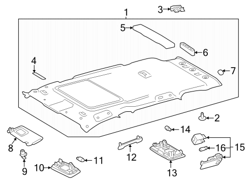 2021 Toyota RAV4 Prime Interior Trim - Roof Diagram 6 - Thumbnail