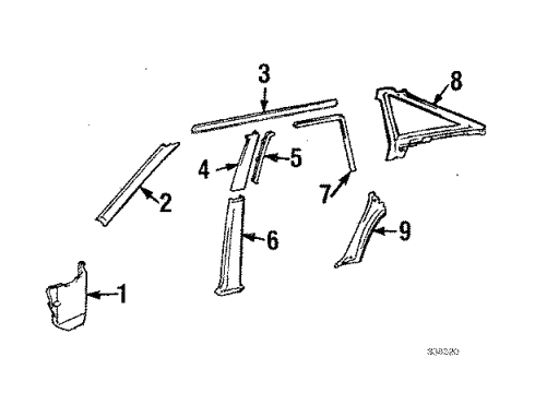 1986 Toyota Camry Interior Trim Diagram 1 - Thumbnail