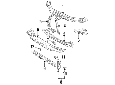 1993 Toyota Camry Radiator Support Diagram