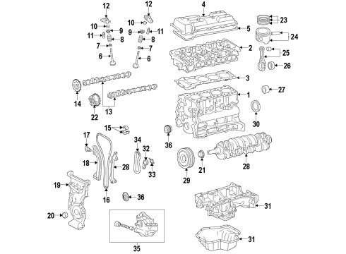 2015 Toyota Prius Timing Chain Diagram for 13506-0T020