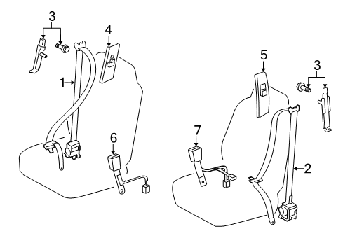 2005 Toyota Avalon Front Seat Belts Diagram