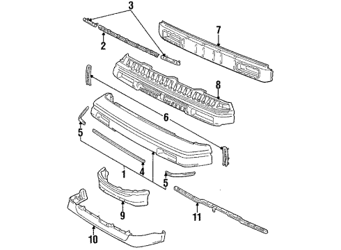 1987 Toyota MR2 Valance Panel, Driver Side Diagram for 53902-17020