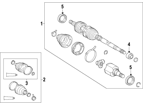 2015 Toyota Prius Front Axle Shafts & Joints, Drive Axles Diagram