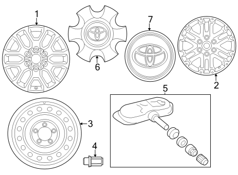 2024 Toyota Sequoia Center Cap Diagram for 4260B-0C120