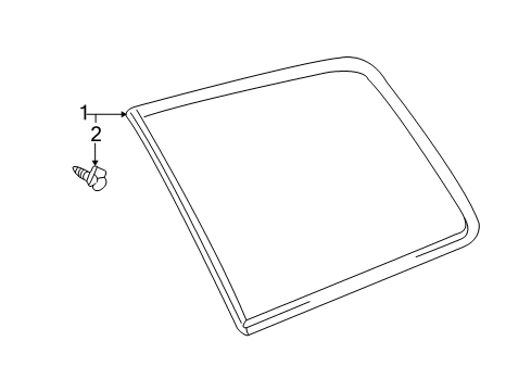 2004 Toyota Highlander Quarter Panel - Glass & Hardware Diagram