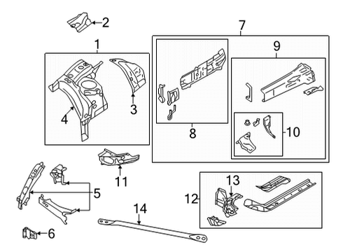 2022 Toyota GR86 Structural Components & Rails Diagram
