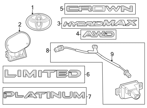 2023 Toyota Crown Exterior Trim - Trunk Diagram