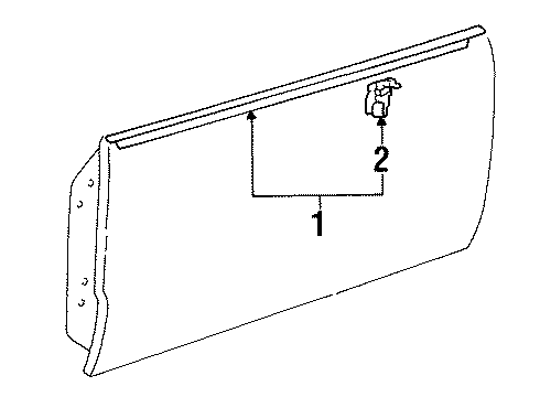 1997 Toyota Paseo Belt Weatherstrip, Passenger Side Diagram for 75710-0W010