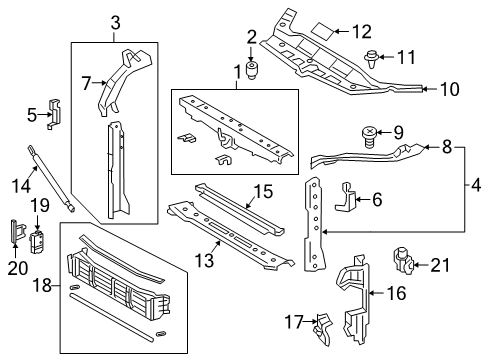 2020 Toyota Avalon Radiator Support Diagram