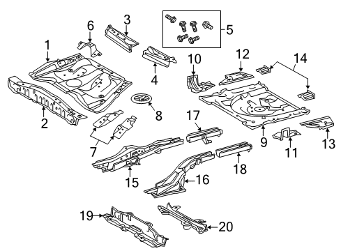2013 Scion tC Rear Body - Floor & Rails Diagram