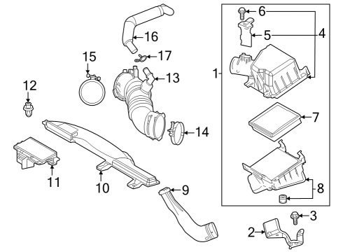2023 Toyota Prius Air Filter Diagram for 17801-24040