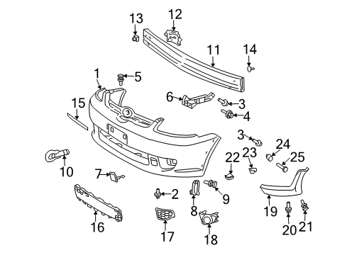 2004 Toyota Echo Front Bumper Diagram