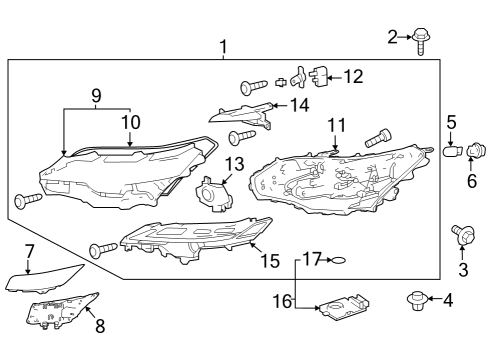 Gasket, Headlamp Lens Diagram for 81132-48C30