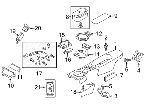 2018 Toyota 86 Console, Driver Side Diagram for SU003-03188