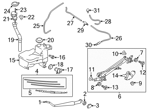 2016 Scion FR-S Wiper & Washer Components Diagram