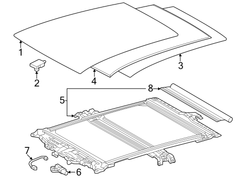 2023 Toyota bZ4X Sunroof Diagram