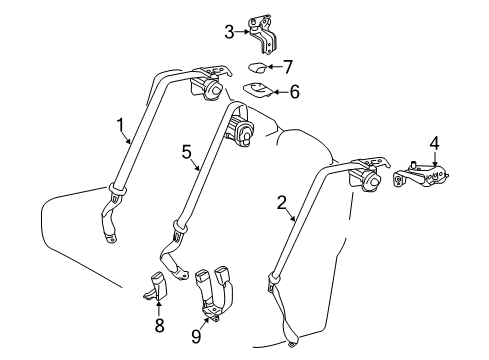 2018 Toyota Corolla iM Rear Seat Belts Diagram