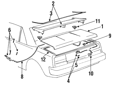 1985 Toyota MR2 Trunk Diagram