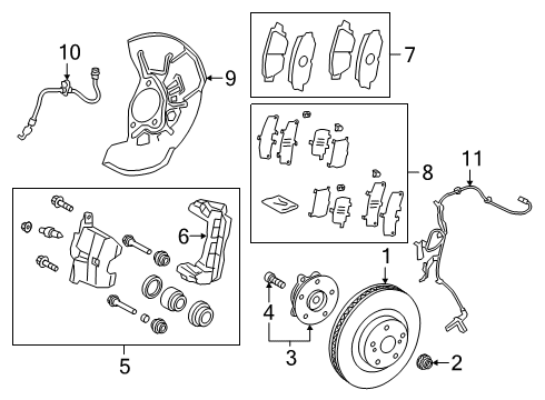 Shim Kit, Anti Squeal, Front Diagram for 04945-76010