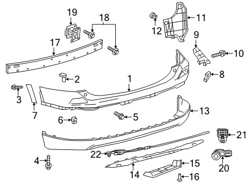2016 Toyota RAV4 Rear Bumper Diagram