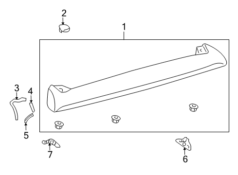 Cover, Rear Spoiler, Driver Side, Dark Gray Diagram for 76894-60010-B0