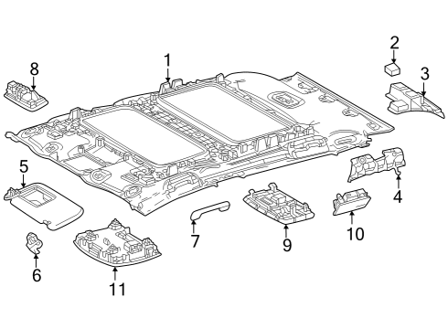 2023 Toyota bZ4X Interior Trim - Roof Diagram