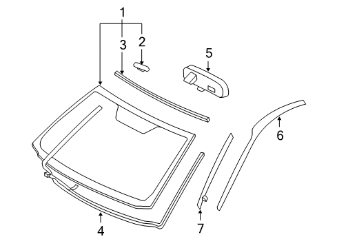 2010 Toyota RAV4 Windshield Glass, Reveal Moldings Diagram