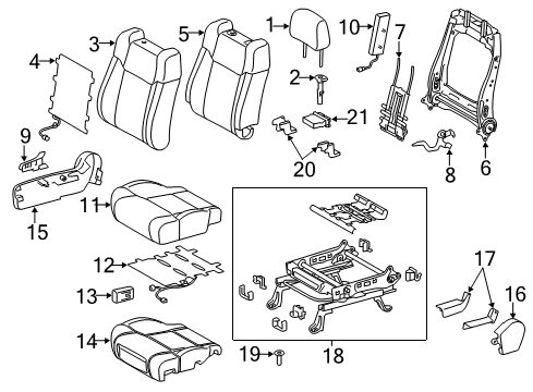 2020 Toyota Tundra Passenger Seat Components Diagram 2 - Thumbnail