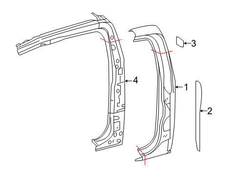 2022 Toyota Tacoma Side Panel & Components Diagram