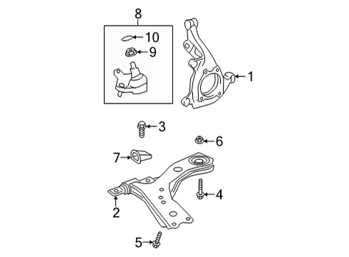 Joint Assembly, Lower Ball, Front Passenger Side Diagram for 43330-49235