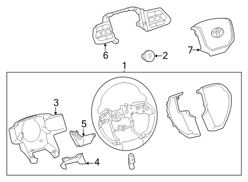 2024 Toyota Sequoia Steering Wheel & Trim Diagram