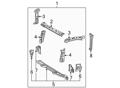 2004 Toyota RAV4 Radiator Support Diagram