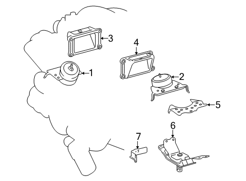 2017 Toyota Land Cruiser Engine & Trans Mounting Diagram