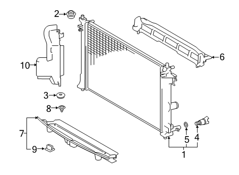 2022 Toyota Corolla Radiator & Components Diagram 1 - Thumbnail