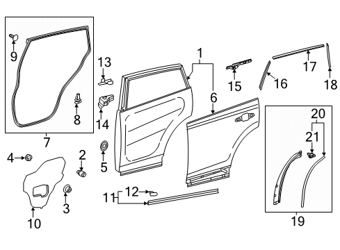 2020 Toyota RAV4 Rear Door Diagram
