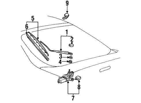 1998 Toyota Celica Wiper & Washer Components, Electrical Diagram 1 - Thumbnail