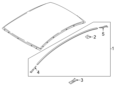 2019 Toyota Yaris Exterior Trim - Roof Diagram