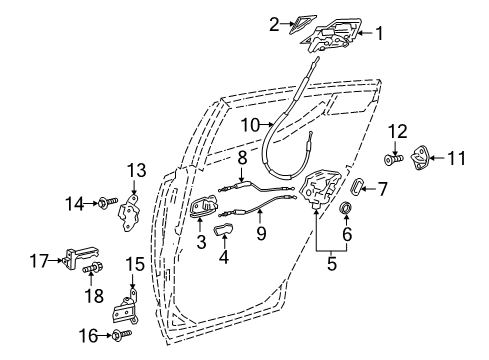 2021 Toyota C-HR Lock & Hardware Diagram 6 - Thumbnail