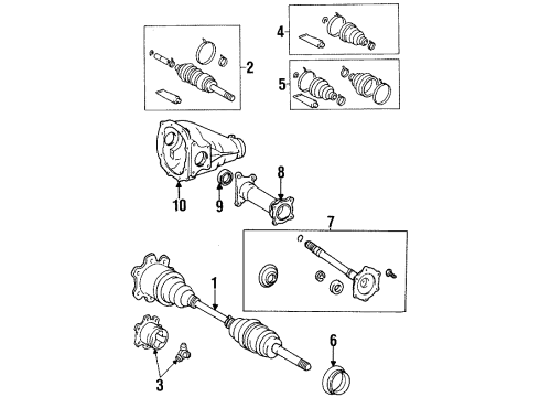 1994 Toyota T100 Front Axle & Carrier Diagram