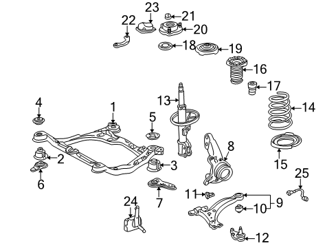 Cushion, Front Suspension Member Body Mounting, Rear Diagram for 52215-33060