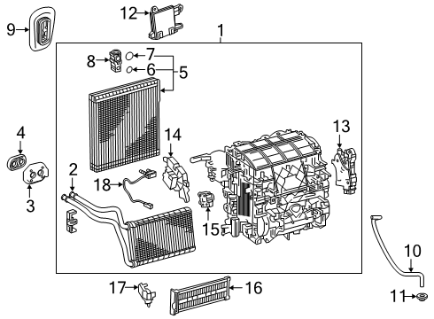 2022 Toyota Corolla A/C Evaporator & Heater Components Diagram 2 - Thumbnail