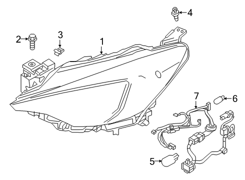 2020 Toyota Yaris Headlamp Components Diagram 2 - Thumbnail