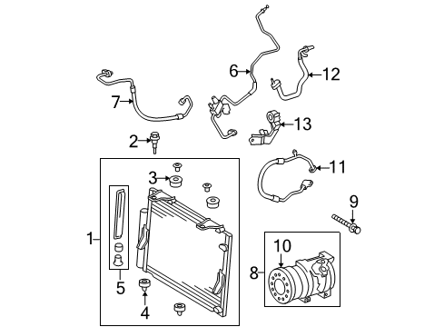 2013 Toyota Tundra A/C Condenser, Compressor & Lines Diagram 1 - Thumbnail