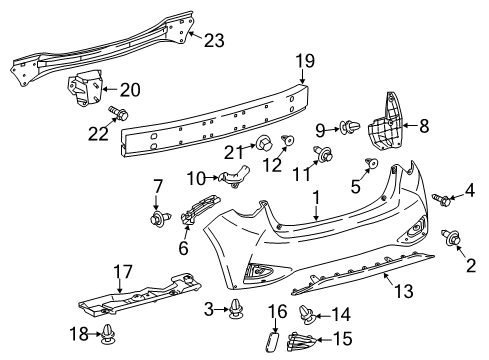 2018 Toyota Yaris Rear Bumper Diagram
