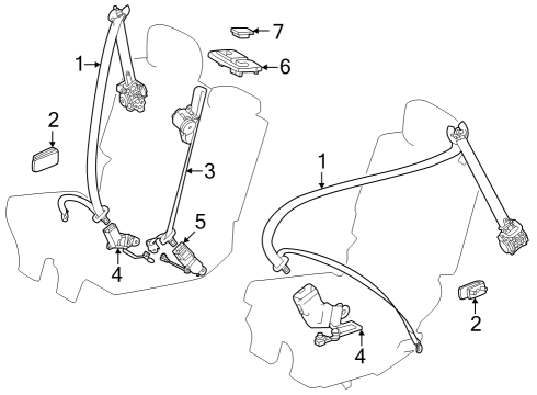 2024 Toyota Sequoia Rear Seat Belts Diagram