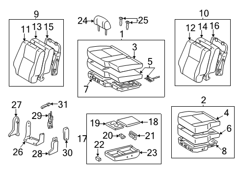 2004 Toyota Tundra Center Console Diagram for 72810-0C110-B1