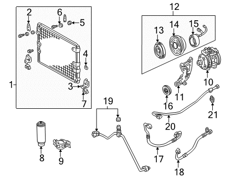 1997 Toyota 4Runner Compressor Assembly Diagram for 88320-60580-84