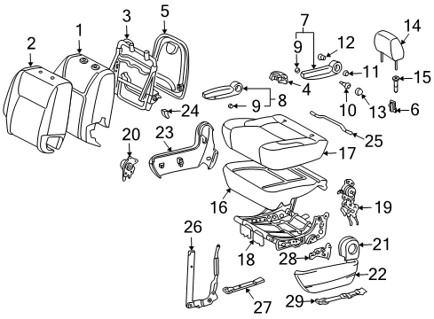 2004 Toyota Sienna Seat Back Frame, Passenger Side Diagram for 79103-AE060