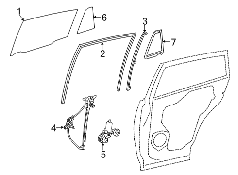 2023 Toyota Venza Glass - Rear Door Diagram