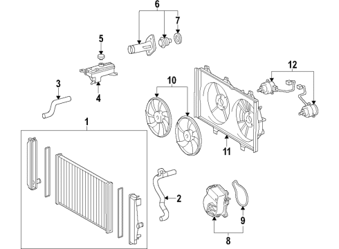2017 Toyota Camry Cooling System, Radiator, Water Pump, Cooling Fan Diagram 4 - Thumbnail